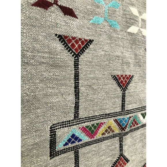 Hand Knotted Chenille Rug Geometric Patterns Soft/ Clean! 21.5" x 41" - Picture 3 of 5